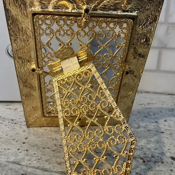 RARE Ciel Collectable Metal Swarovski Crystal Enamel & Jewel Photo Picture Frame